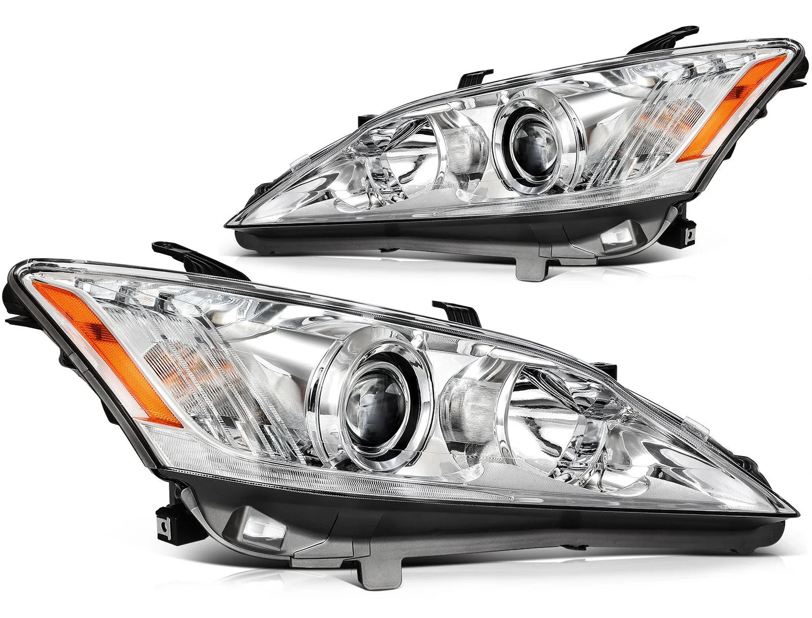 ECCPP Headlights Assembly For Lexus ES350 Base 3.5L 2010-2012 Pair Chrome Amber 6B93BC-57 [2]