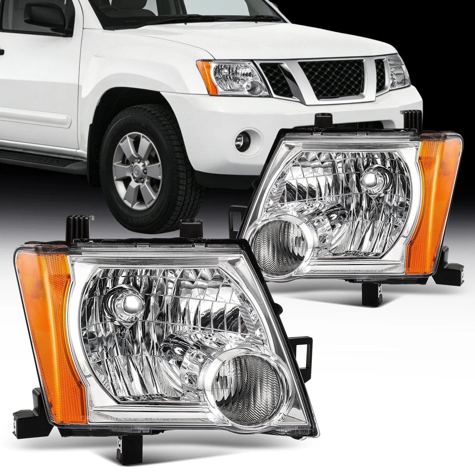 ECCPP Headlights Assembly For Nissan For Xterra 2.5L 4.0L 2005-2010 Pair Chrome KOEEP [1]