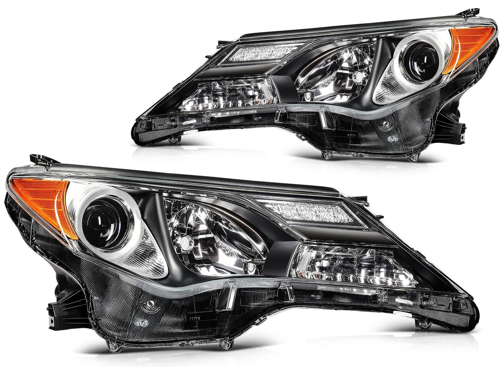 ECCPP Headlights Assembly For Toyota RAV4 2.5L 2013-2015 Pair Kit Black Amber KOEEP [5]
