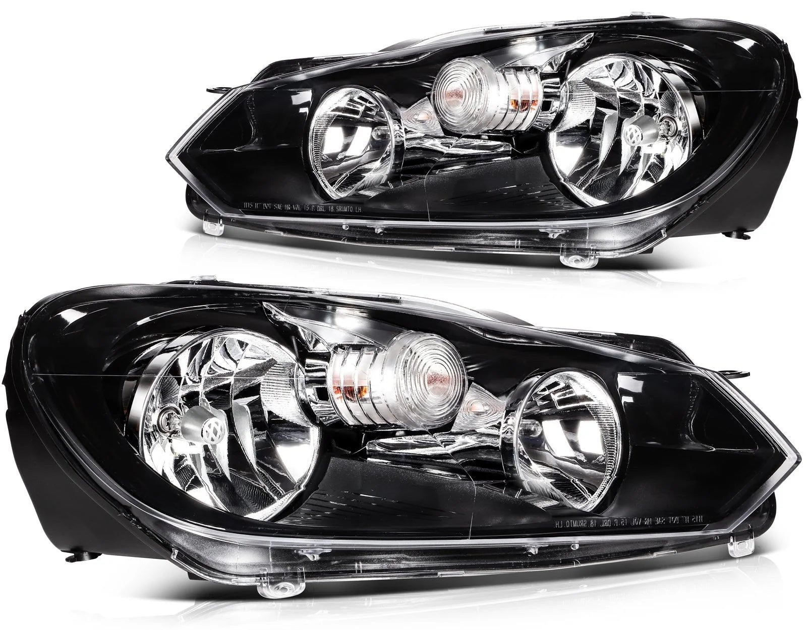 ECCPP Headlights Assembly For Volkswagen Golf Jetta GTI 2010-2014 Pair Kit Black 6B93BC-57 [2]