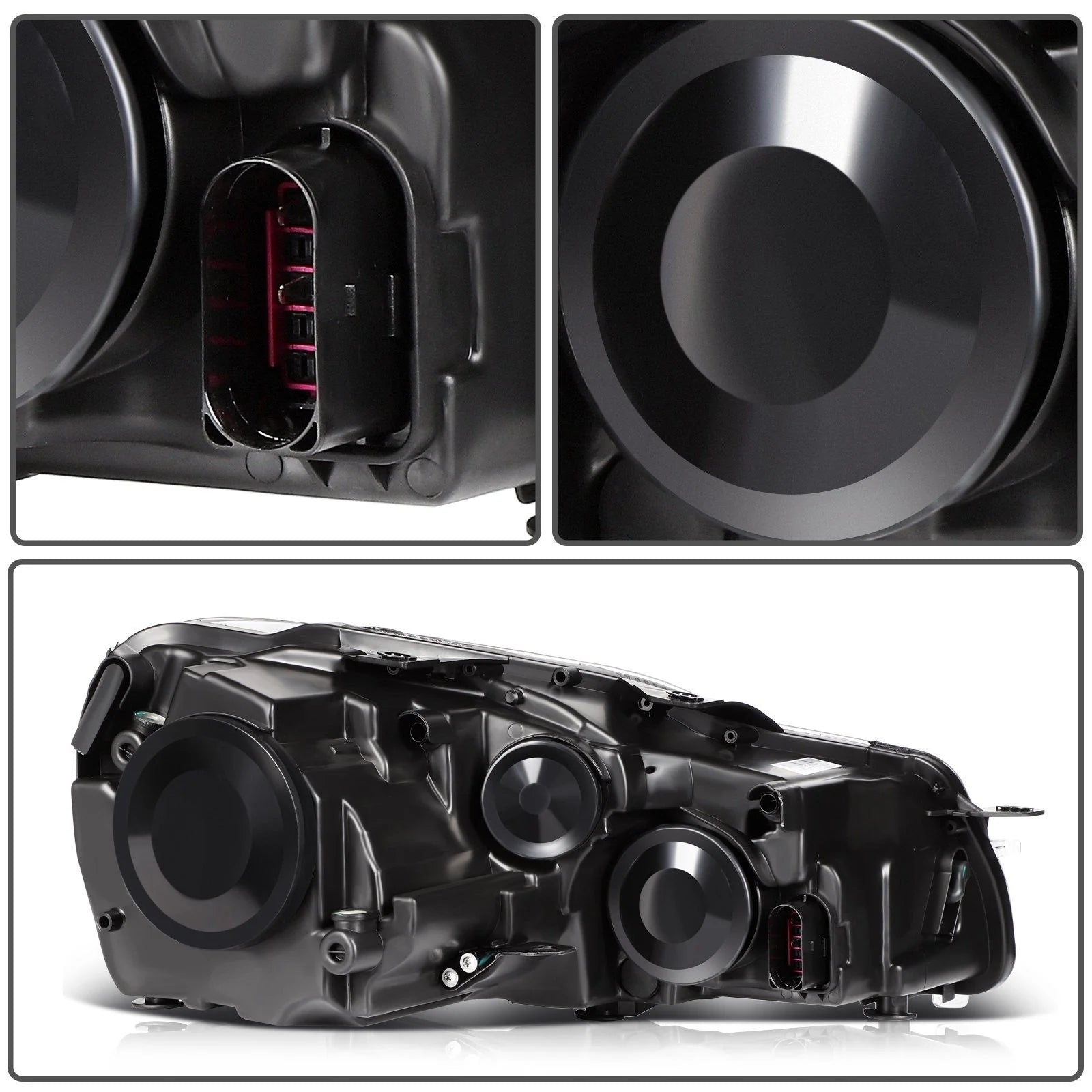 ECCPP Headlights Assembly For Volkswagen Golf Jetta GTI 2010-2014 Pair Kit Black 6B93BC-57 [6]