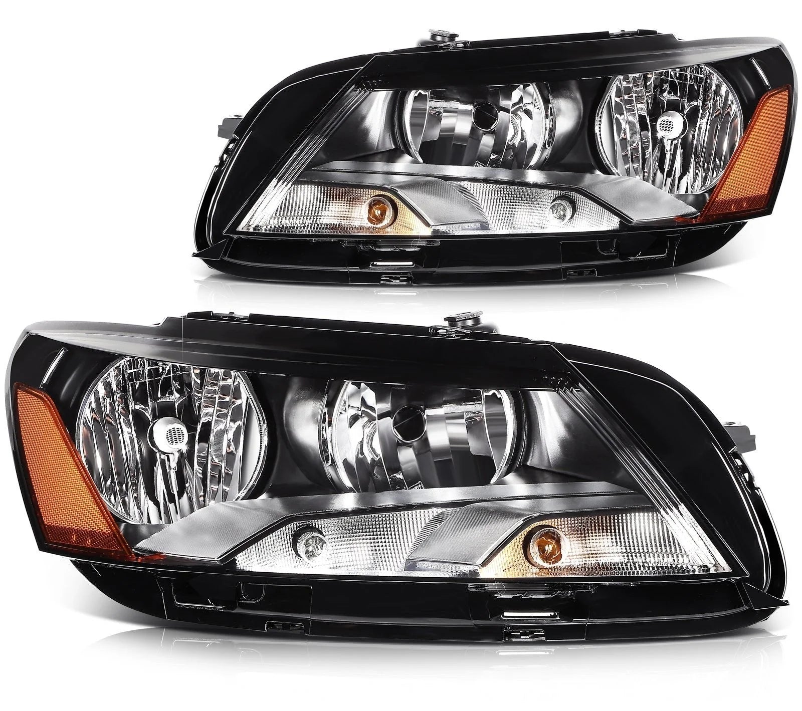 ECCPP Headlights Assembly For Volkswagen Passat 2012-2015 Pair Kit Black Amber 6B93BC-57 [1]