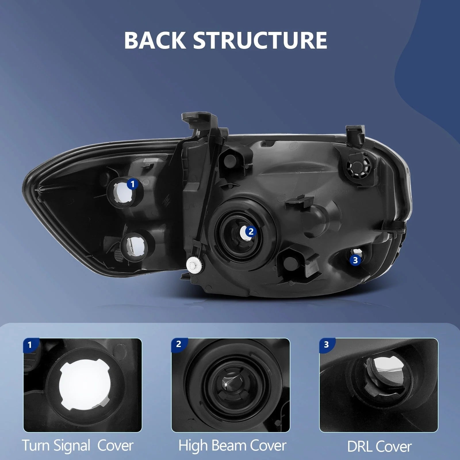 ECCPP Headlights For 2005-07 Toyota Sequoia 2005-06 Toyota Tundra Pair Black 6B93BC-57 [6]