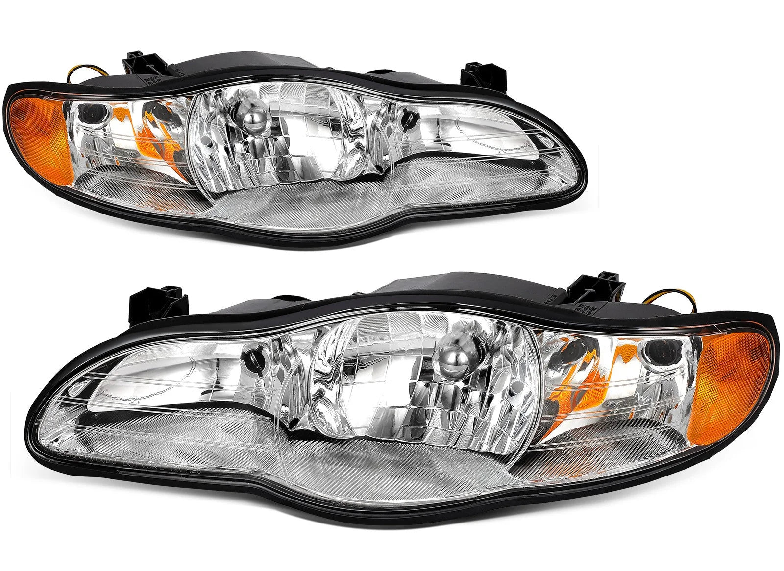ECCPP Headlights For Chevrolet Monte Carlo 3.4L 3.8L 2000-2005 Pair Chrome Amber 6B93BC-57 [1]