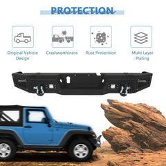 ECCPP Heavy Rear Bumper Built-in Led Lights for 2019-2022 Dodge RAM 2500/3500 6B93BC-57 [2]