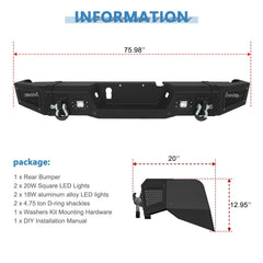 ECCPP Heavy Rear Bumper Built-in Led Lights for 2019-2022 Dodge RAM 2500/3500 6B93BC-57 [4]
