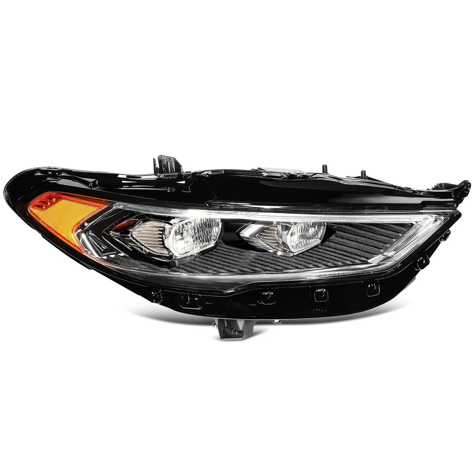 ECCPP LED Headlight For Ford Fusion 2017-2020 Passenger Right Side Black Amber 6B93BC-57 [6]