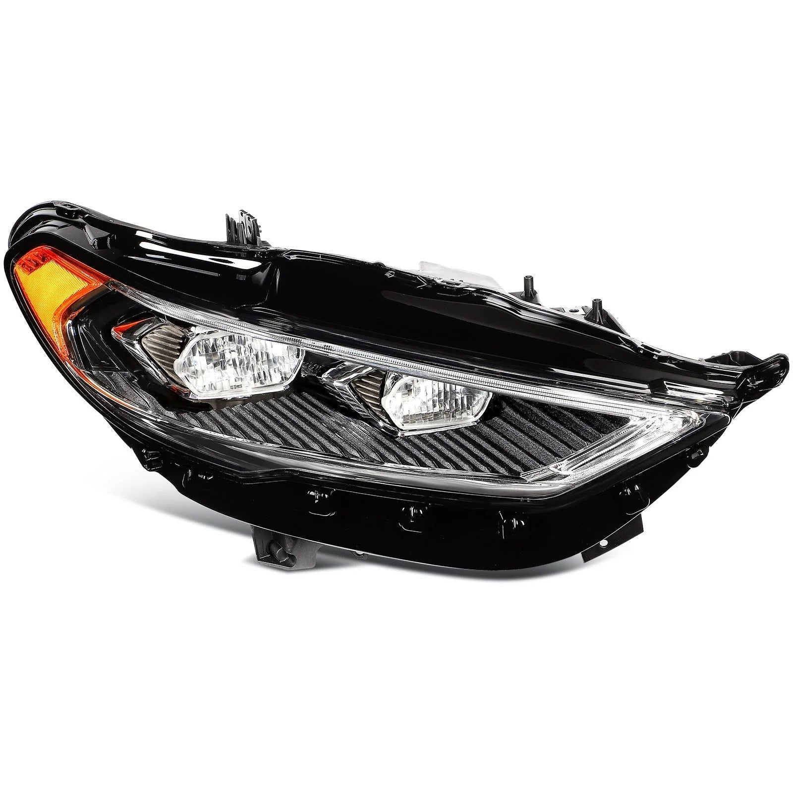ECCPP LED Headlight For Ford Fusion 2017-2020 Passenger Right Side Black Amber 6B93BC-57 [7]