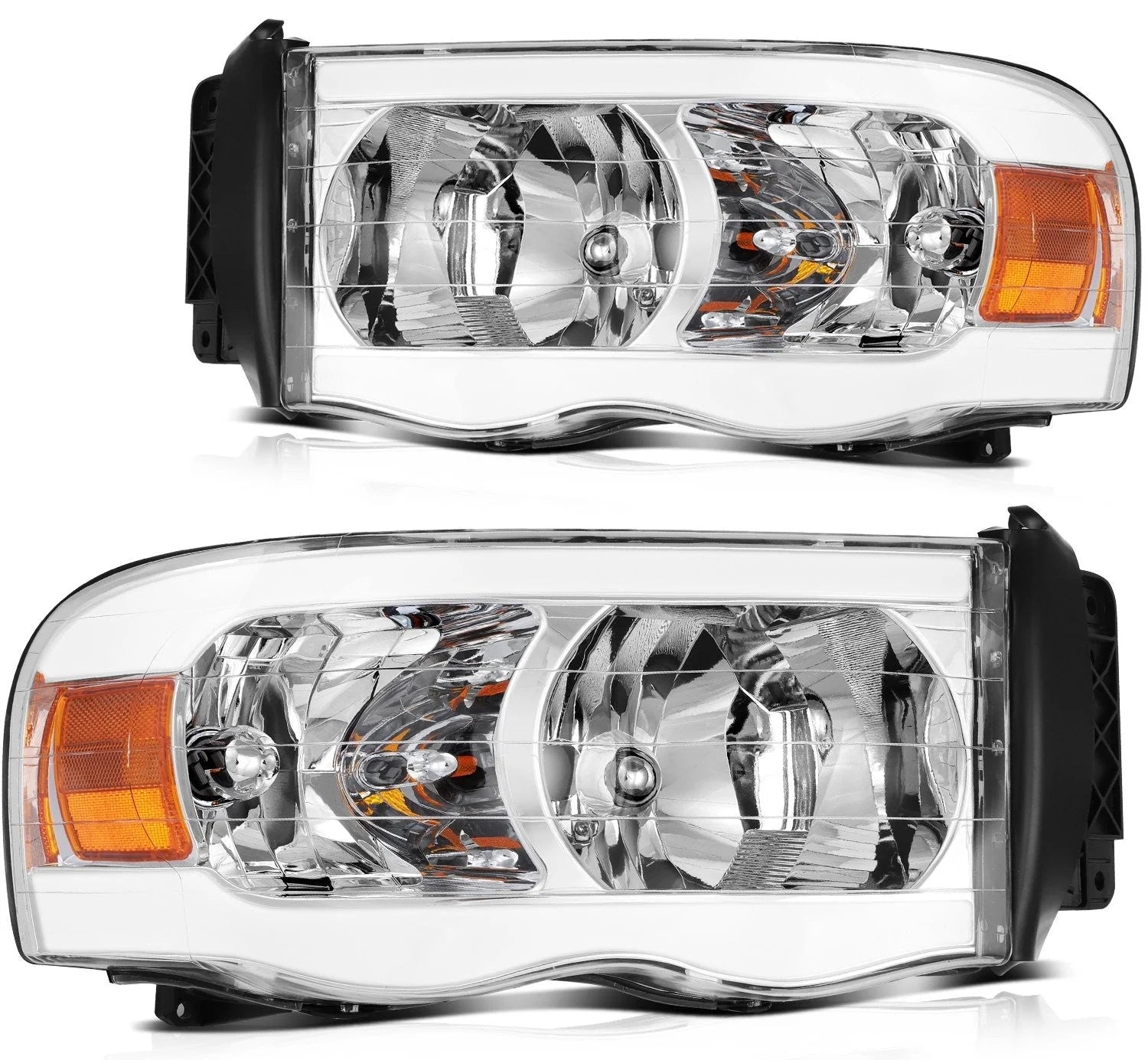 ECCPP LED Headlights Assembly For Dodge Ram 1500 2500 3500 2002-2005 Pair Chrome 6B93BC-57 [1]