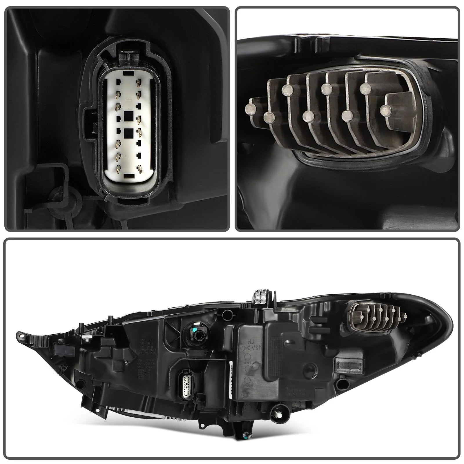 ECCPP LED Headlights Assembly For Ford Fusion 2017-2020 Pair Kit Black Amber KOEEP [10]