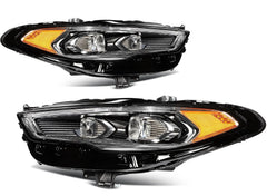 ECCPP LED Headlights Assembly For Ford Fusion 2017-2020 Pair Kit Black Amber KOEEP [1]
