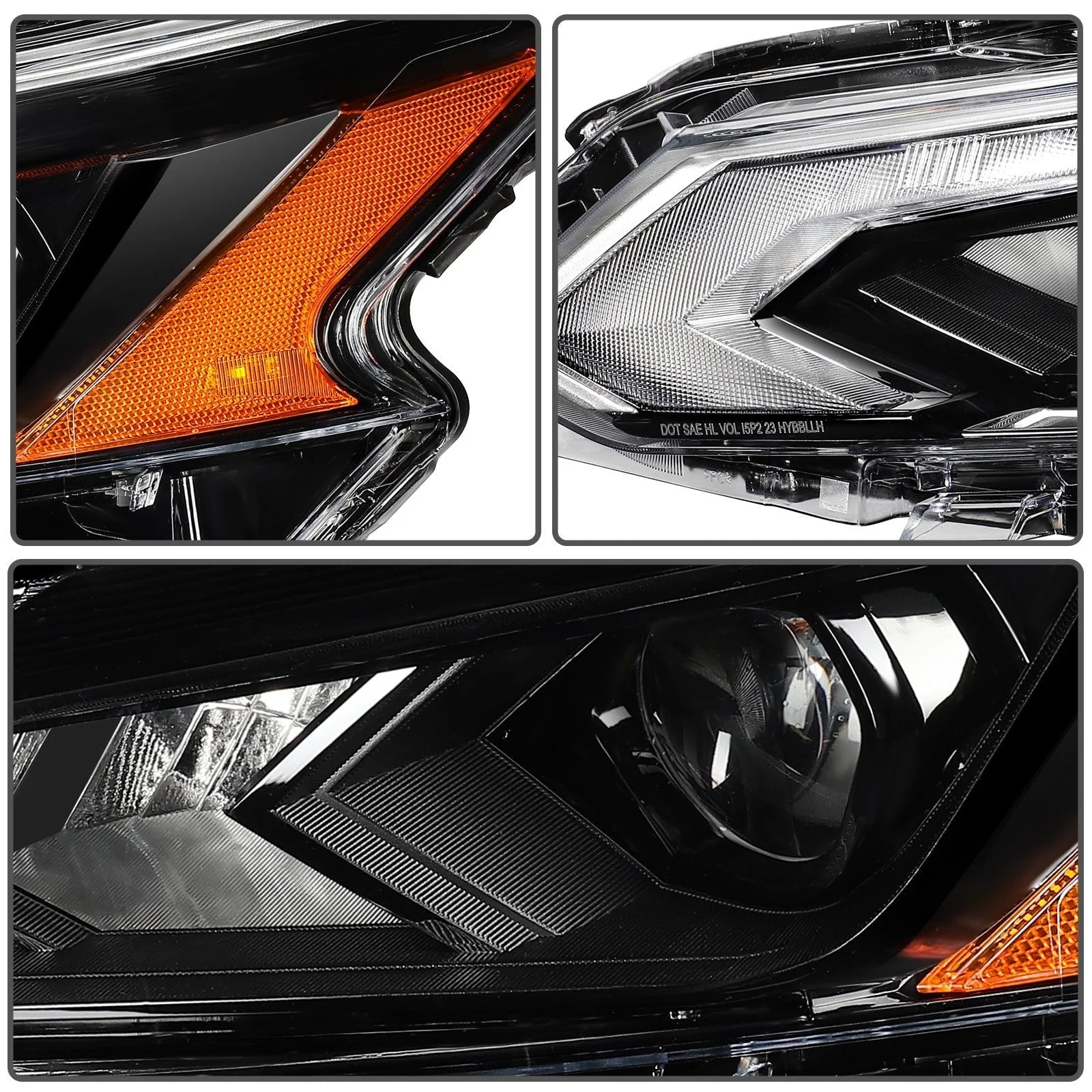 ECCPP LED Headlights For Nissan For Altima 2.0L 2.5L 2023-2024 Pair Black Amber 6B93BC-57 [10]