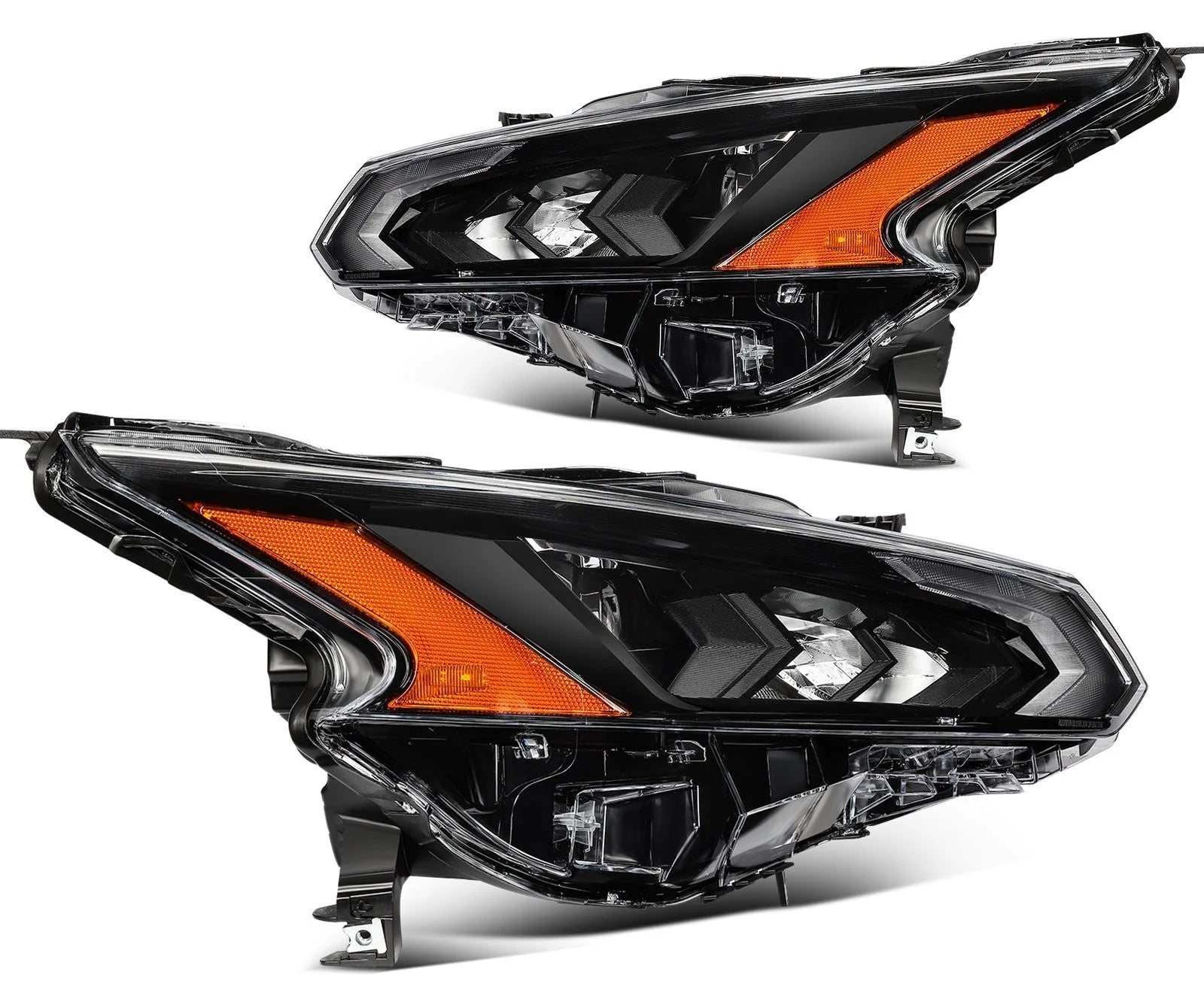 ECCPP LED Headlights For Nissan For Altima 2.0L 2.5L 2023-2024 Pair Black Amber 6B93BC-57 [2]