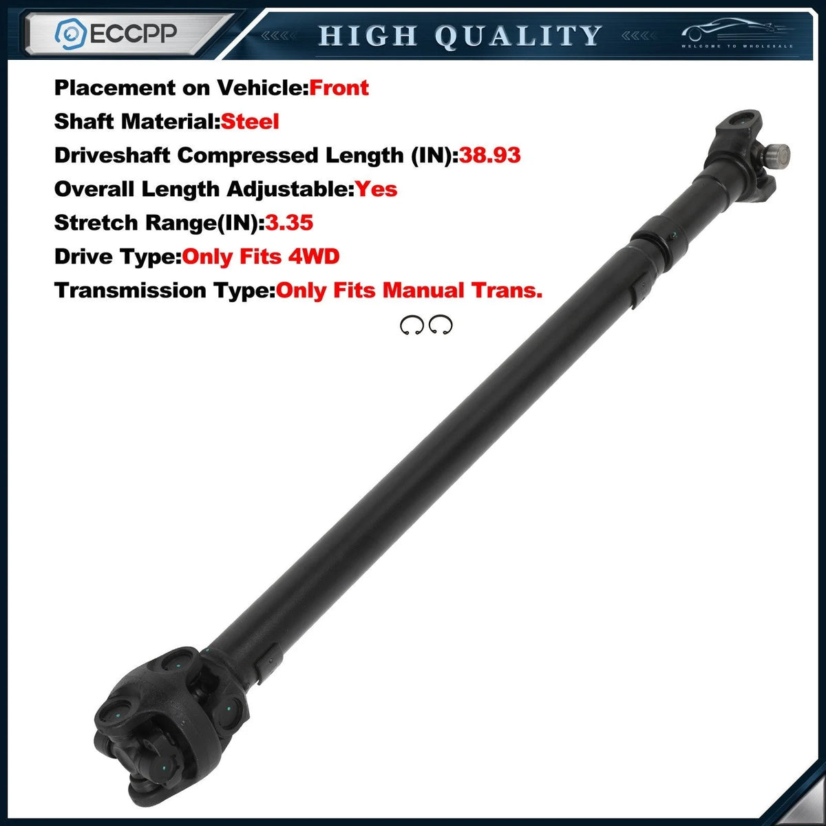 ECCPP Rear Driveshaft For Jeep TJ 1998-2002 Wrangler 1997-2002 938-079 4WD 6B93BC-57 [1]