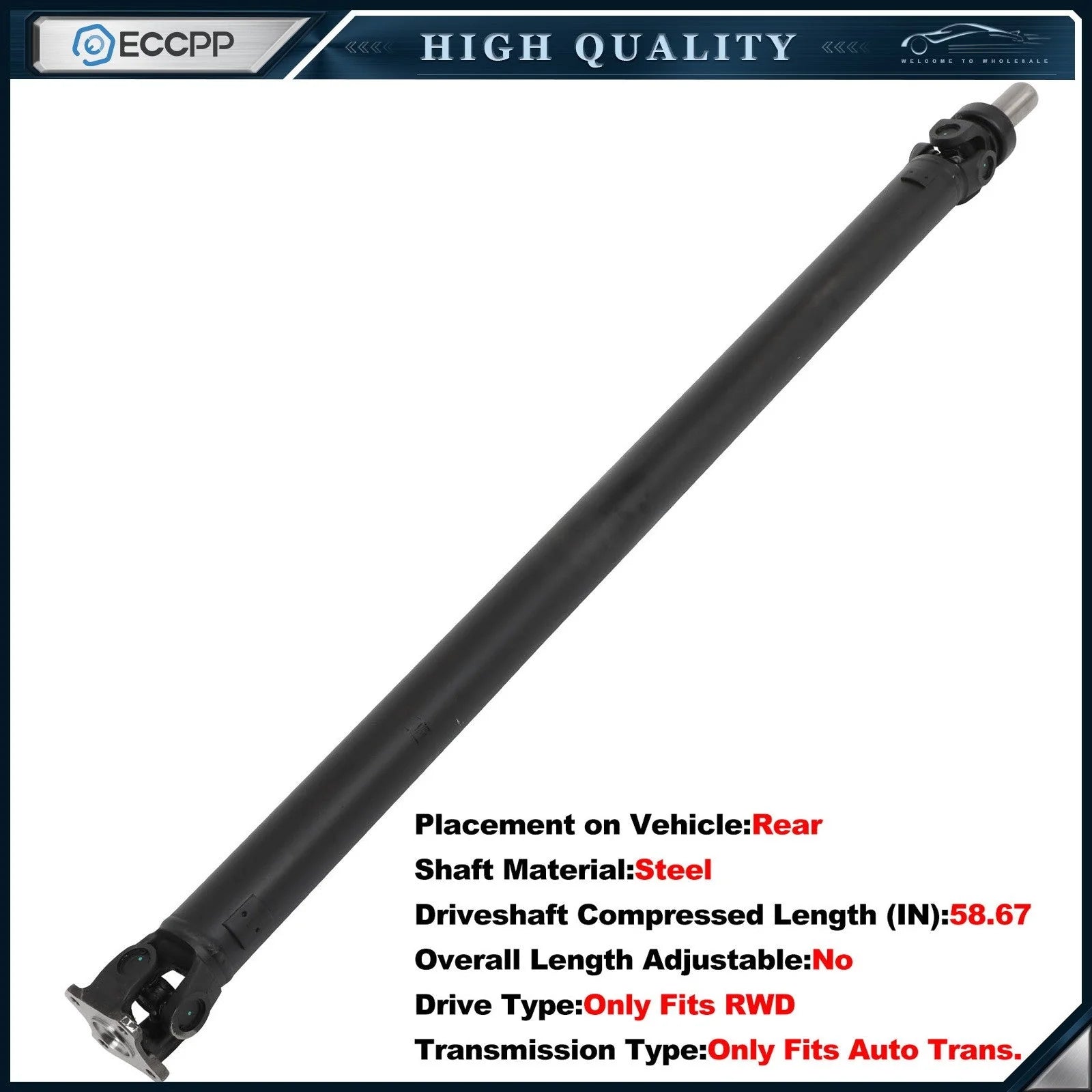 ECCPP Rear Driveshaft For Toyota 4Runner 1996-2000 L4 2.7L 936-723 RWD A.T. 6B93BC-57 [1]