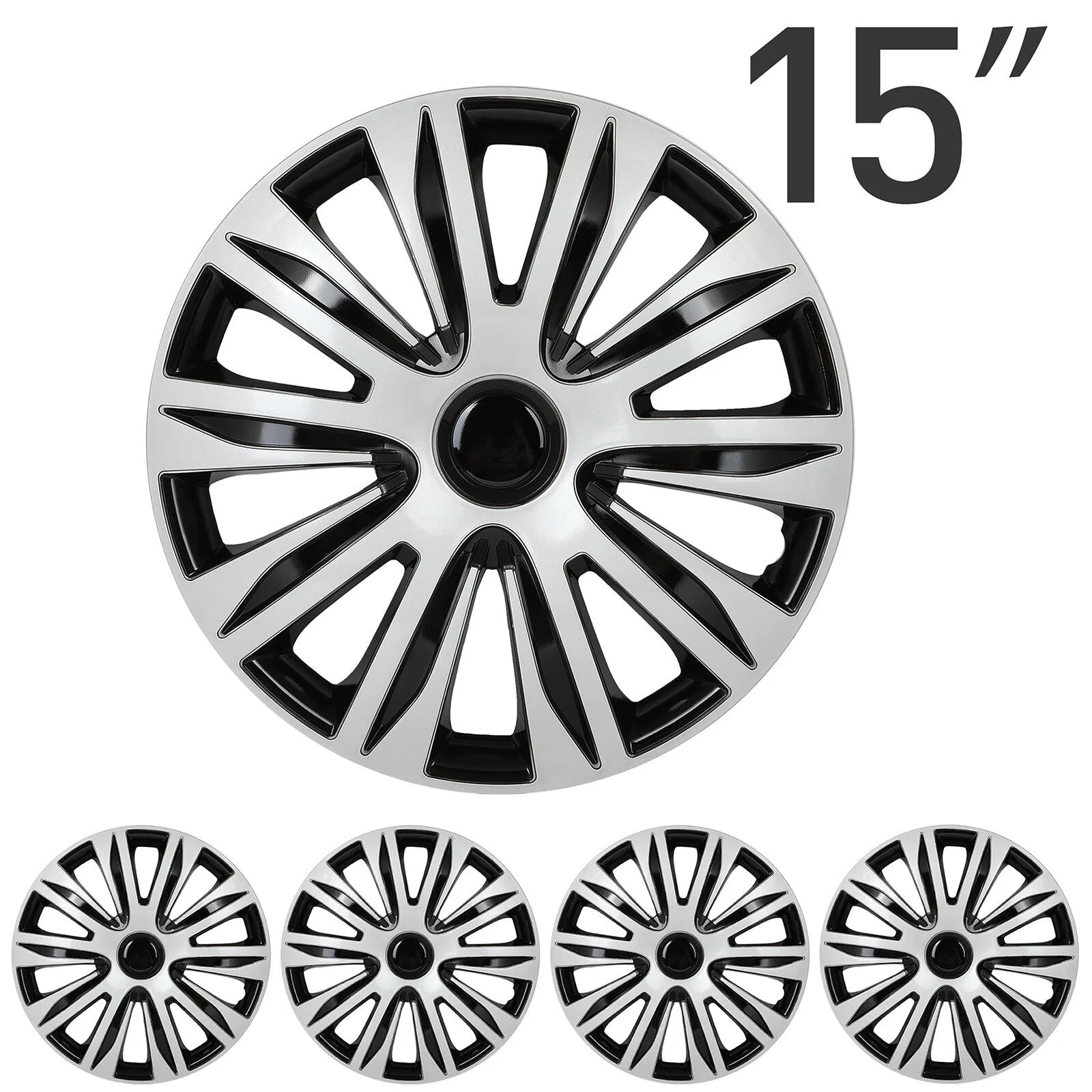 ECCPP Set of 4 Hub Caps with Universal Snap-On Retention Rings For 15 inch Rims KOEEP [2]