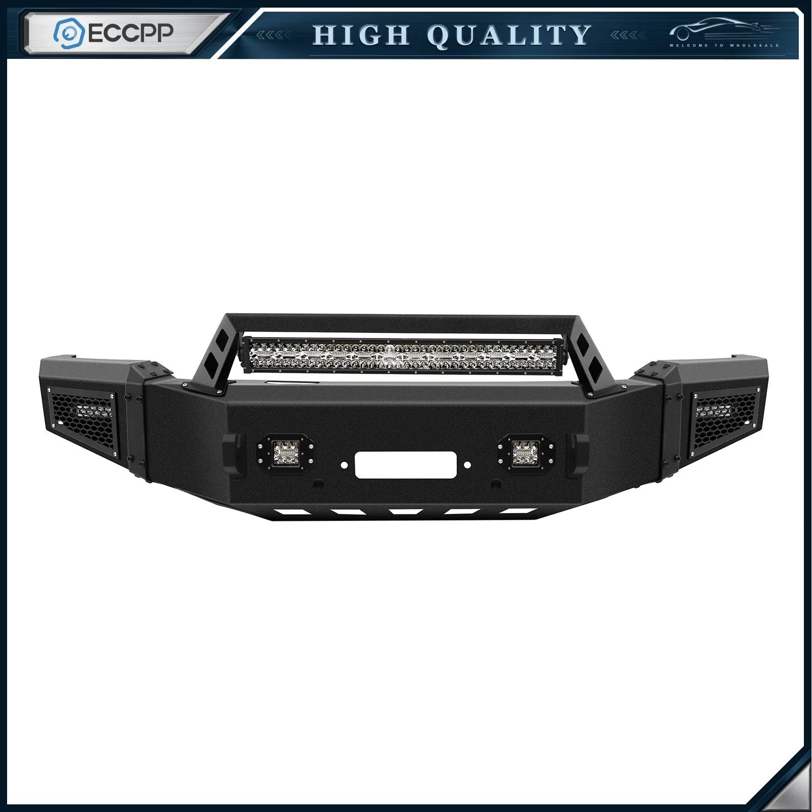 ECCPP Texture Steel Front / Rear Bumper W/Winch Plate For 2018-2020 Ford F 150 6B93BC-57 [4]