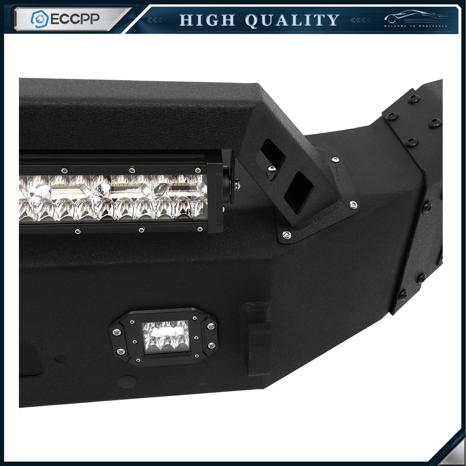 ECCPP Texture Steel Front / Rear Bumper W/Winch Plate For 2018-2020 Ford F 150 6B93BC-57 [7]