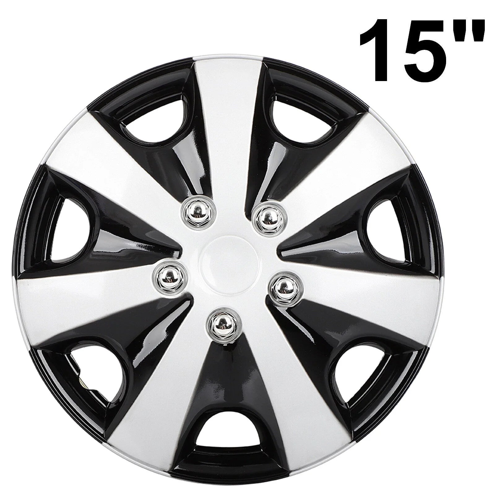 ECCPP (4) Wheel Hub Caps Fits 15 inch Tire Wheel Covers Snap On Car Truck SUV KOEEP [2]