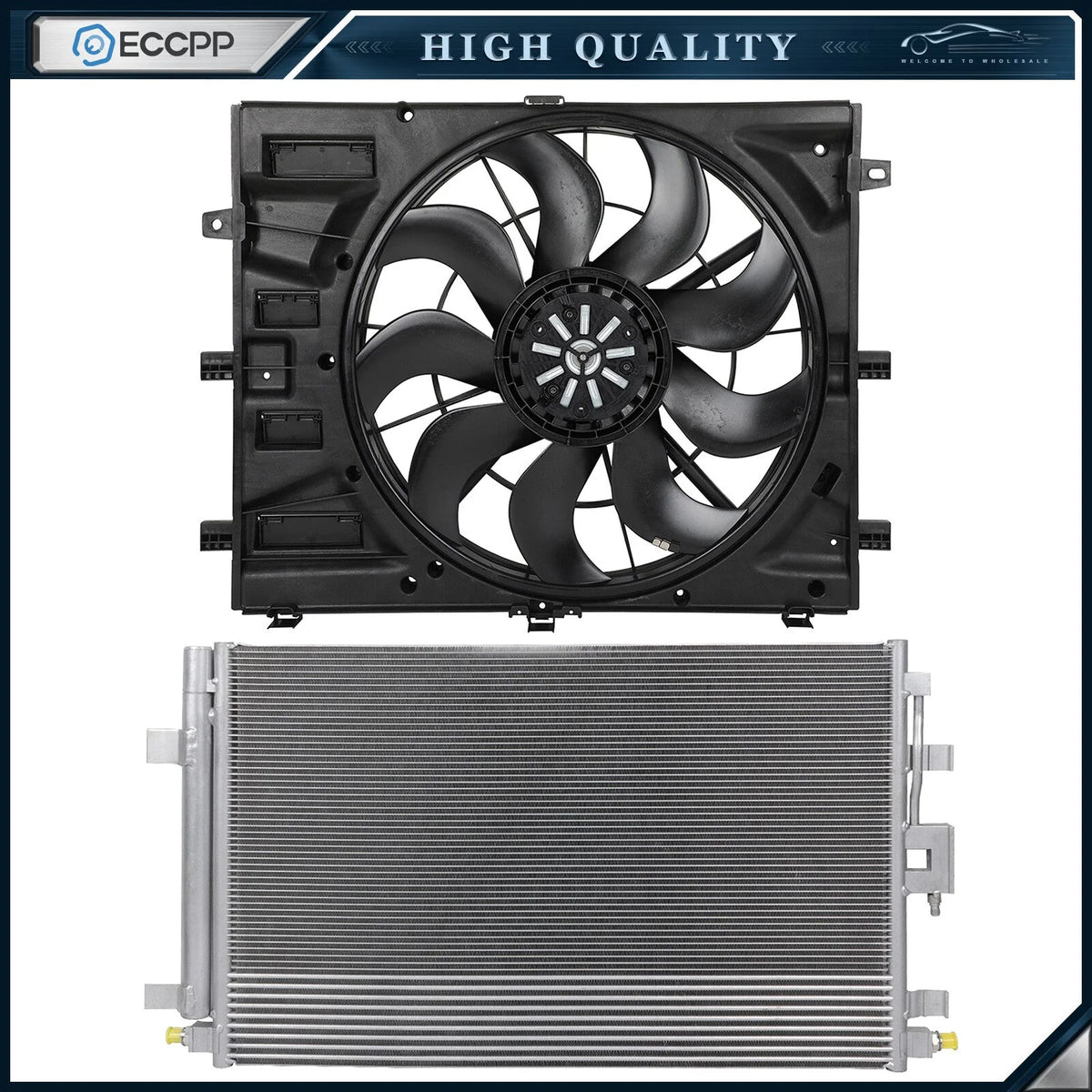 Electric AC Condenser Cooling Fan Kit For 18-19 Chevrolet Equinox GMC Terrain 6B93BC-57 [1]