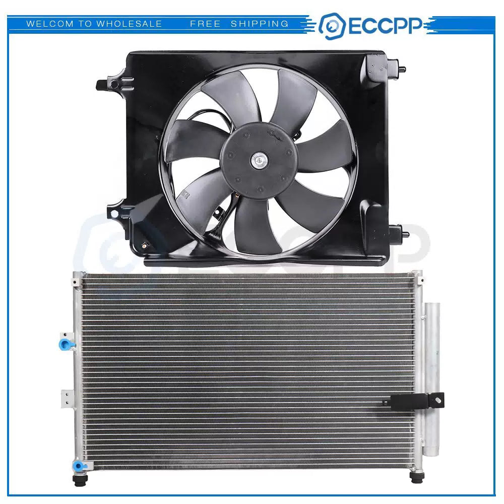 Electric AC Condenser Cooling Fan Kit For 2006 2007 2008 2009-2011 Honda Civic [1]