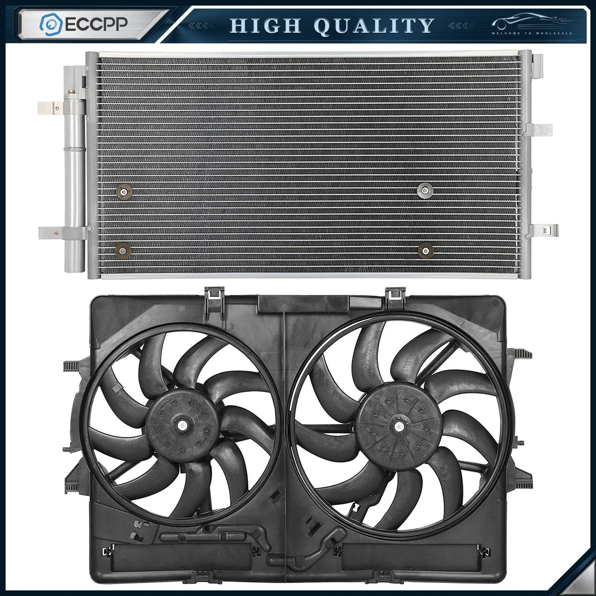 Electric AC Condenser Cooling Fan Kit For 2013-2015 Audi S4 2010-2015 Audi S5 6B93BC-57 [1]
