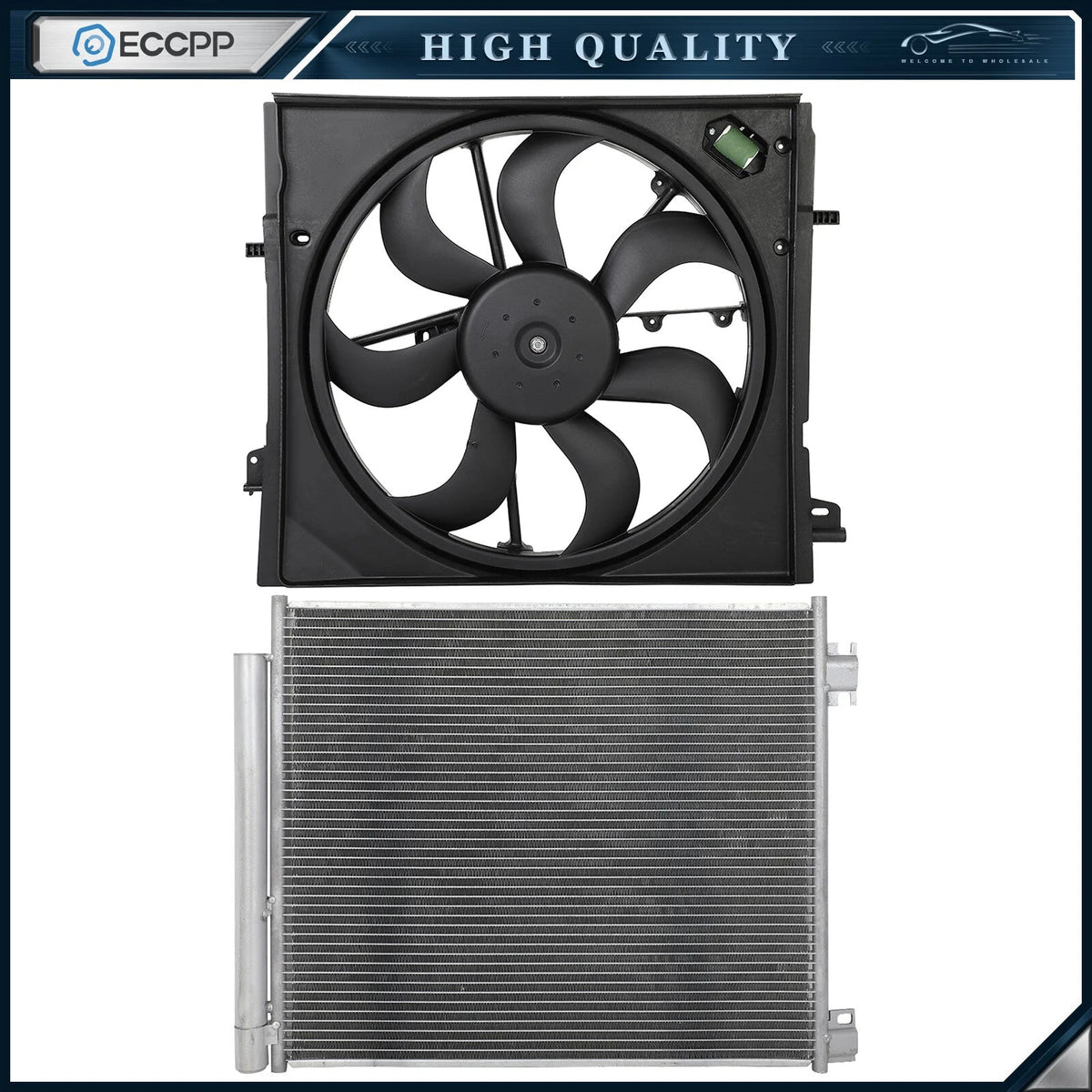 Electric AC Condenser Cooling Fan Kit For 2017 2018 2019 Nissan Rogue Sport 6B93BC-57 [1]