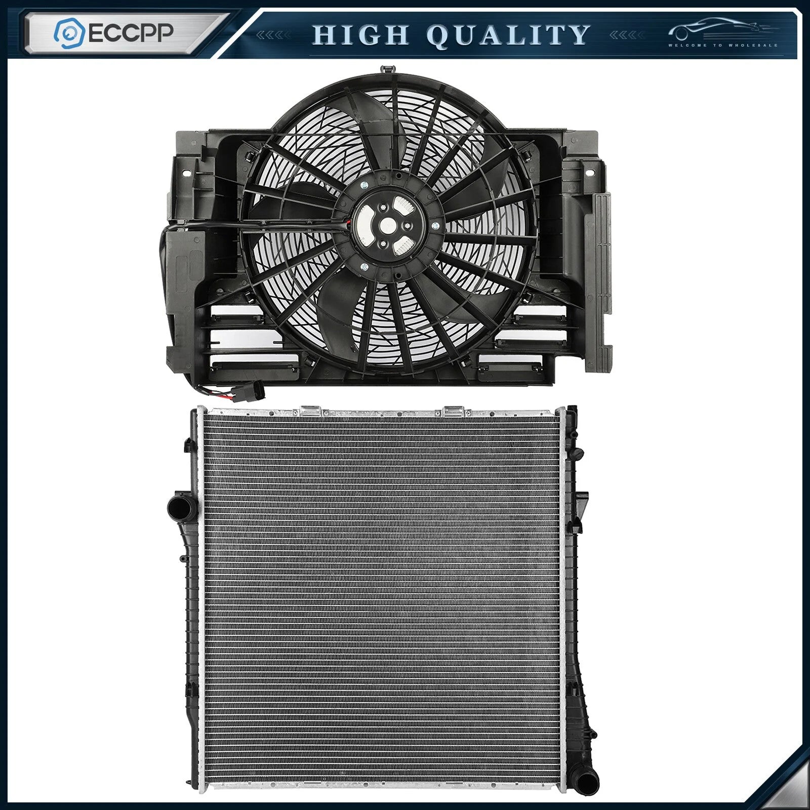 Electric Engine Radiator Cooling Fan Kit For 2000-2002 2003 2005 2006 BMW X5 6B93BC-57 [1]