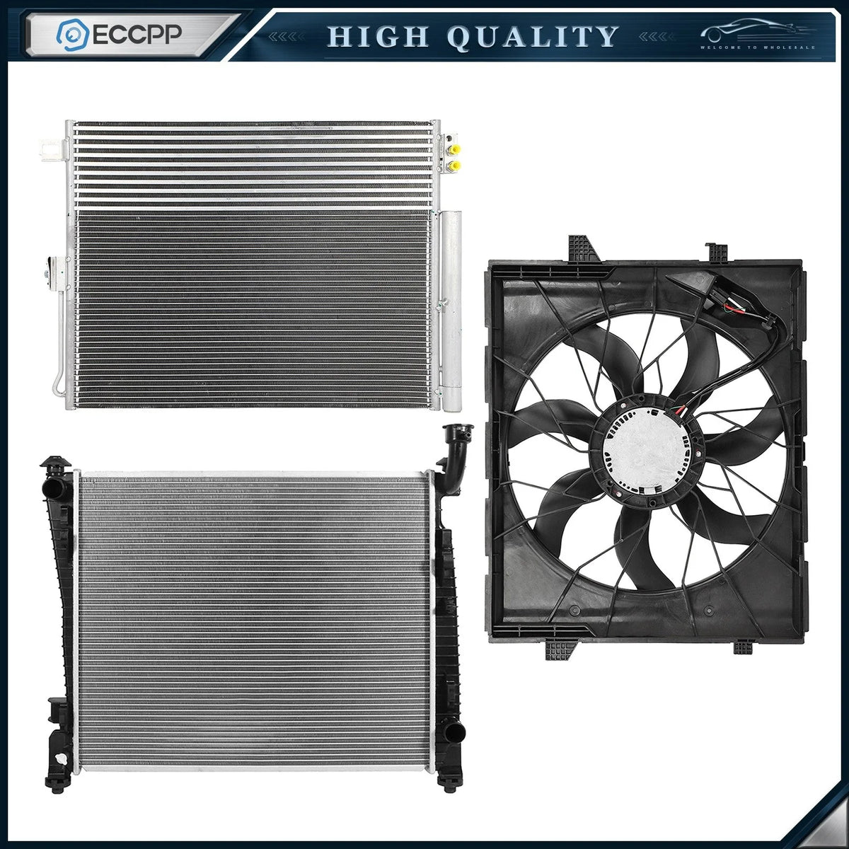 Electric Radiator Condenser Cooling Fan Kit For 2011-2012 2013 Dodge Durango 6B93BC-57 [1]