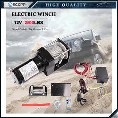 Electric Winch Towing Trailer 2500LBS 9.2m Steel Cable For 07-20 Jeep Wrangler 6B93BC-57 [1]