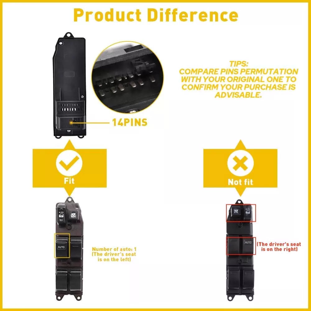 Electric Window Power Master Control Switch For 2003-2008 Toyota Corolla Matrix 6B93BC-57 [3]