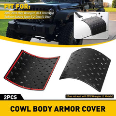Engine Hood Body Armor Cowl Cover Trim Side For JK Jeep Wrangler 2007-2017 Black 6B93BC-57 [1]