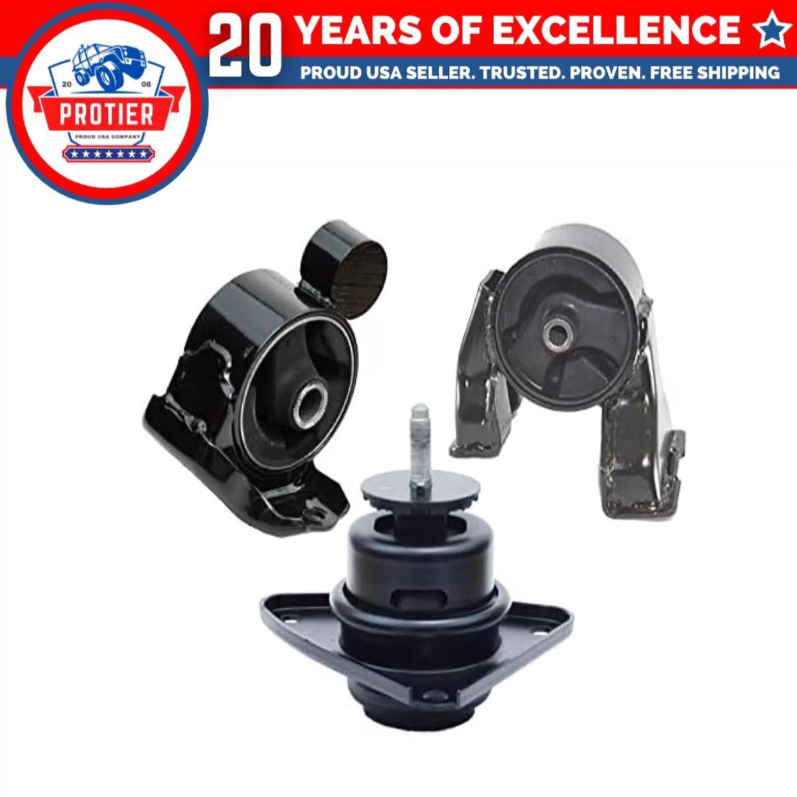 Engine Motor Mount 3PCS Set Compatible for 07-10 Hyundai Elantra 2.0L Sedan 6B93BC-57 [1]