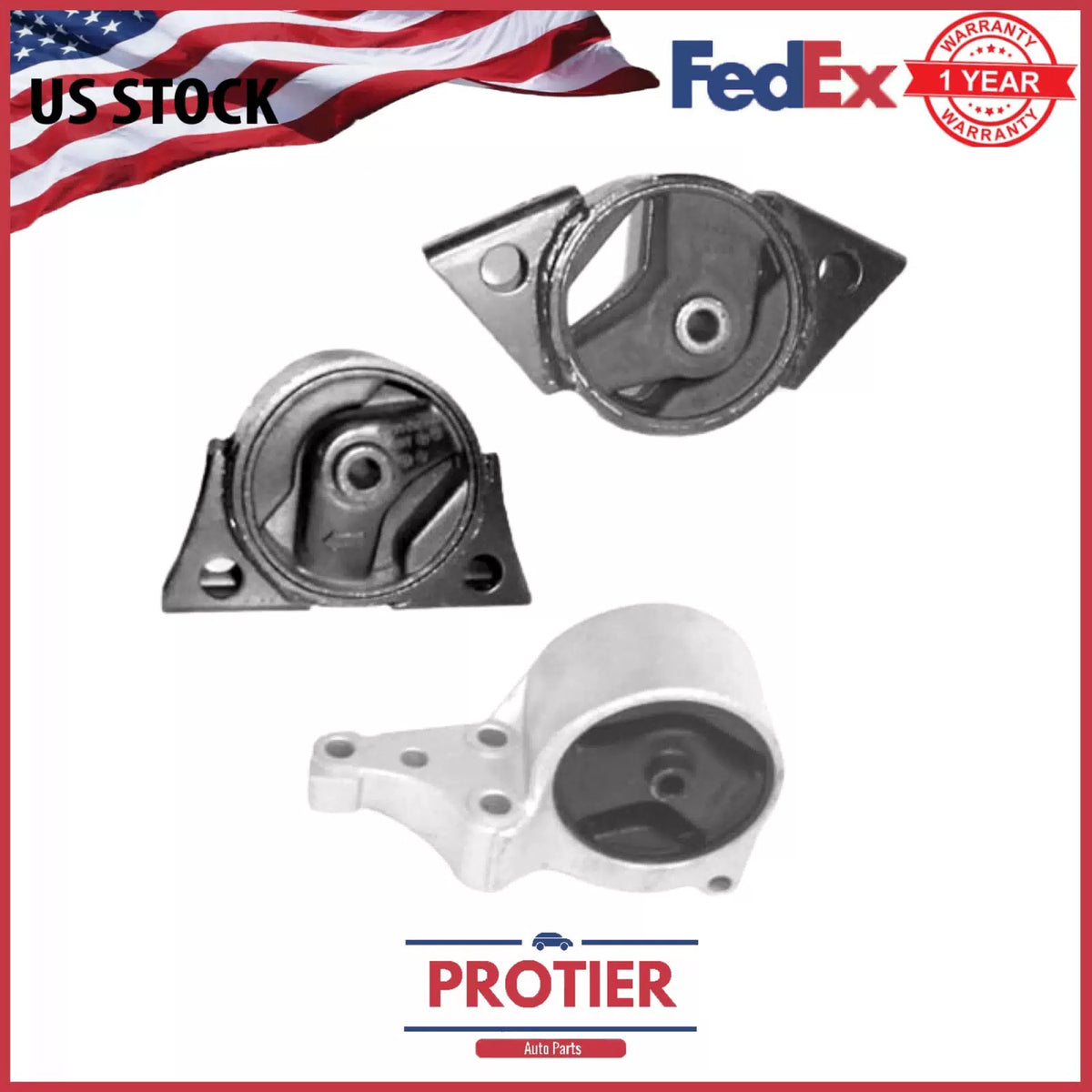 Engine Motor Mount 3PCS Set for 2000-2001 Nissan Altima 2.4L for Auto Trans 6B93BC-57 [1]
