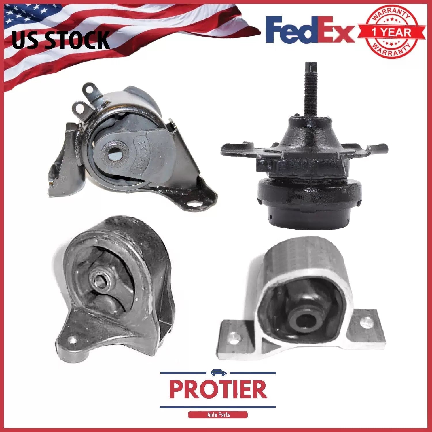 Engine Motor Mount & Auto Trans Set for 2001-2005 Honda Civic 1.7L NON CVT TRANS 6B93BC-57 [1]