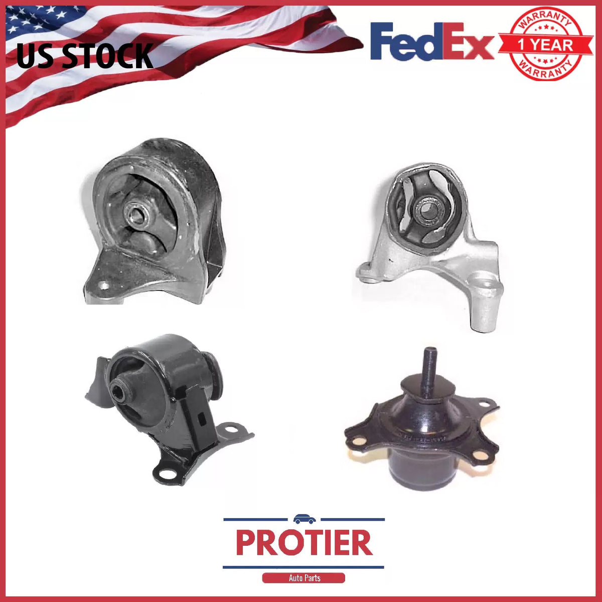 Engine Motor & Trans Mount Set fits Honda Civic 1.7L 2 Doors Manual 01-05 6B93BC-57 [1]