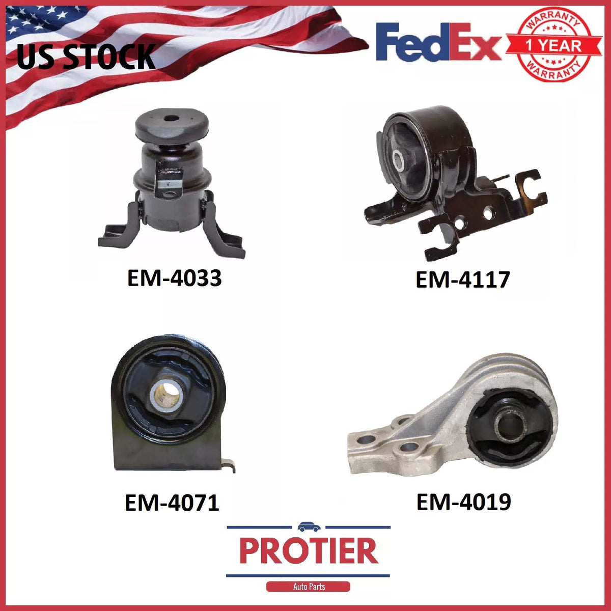 Engine Motor & Trans Mount Set for 2005-2008 Ford Escape 2.3L Non-Hybrid 6B93BC-57 [1]