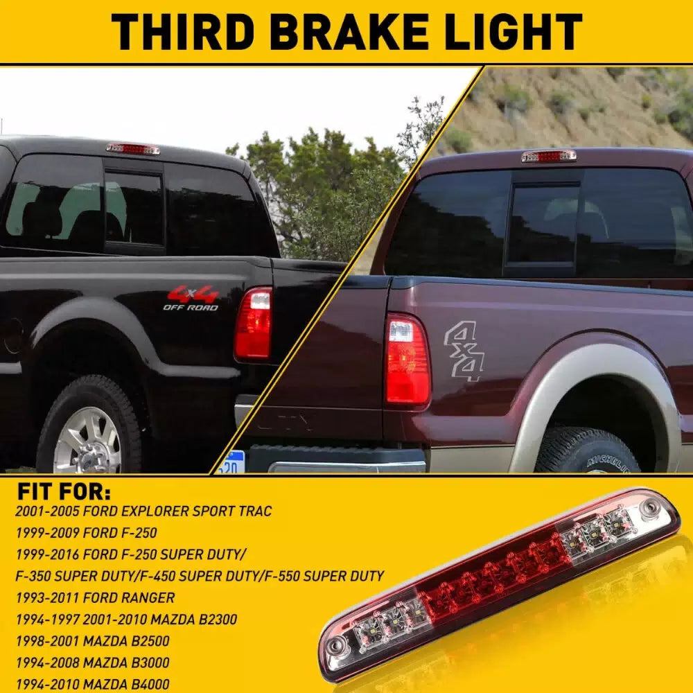 FITS FOR 1993-2011 FORD RANGER LED THIRD BRAKE LIGHT CARGO LAMP CLEAR RED LENS 6B93BC-57 [2]
