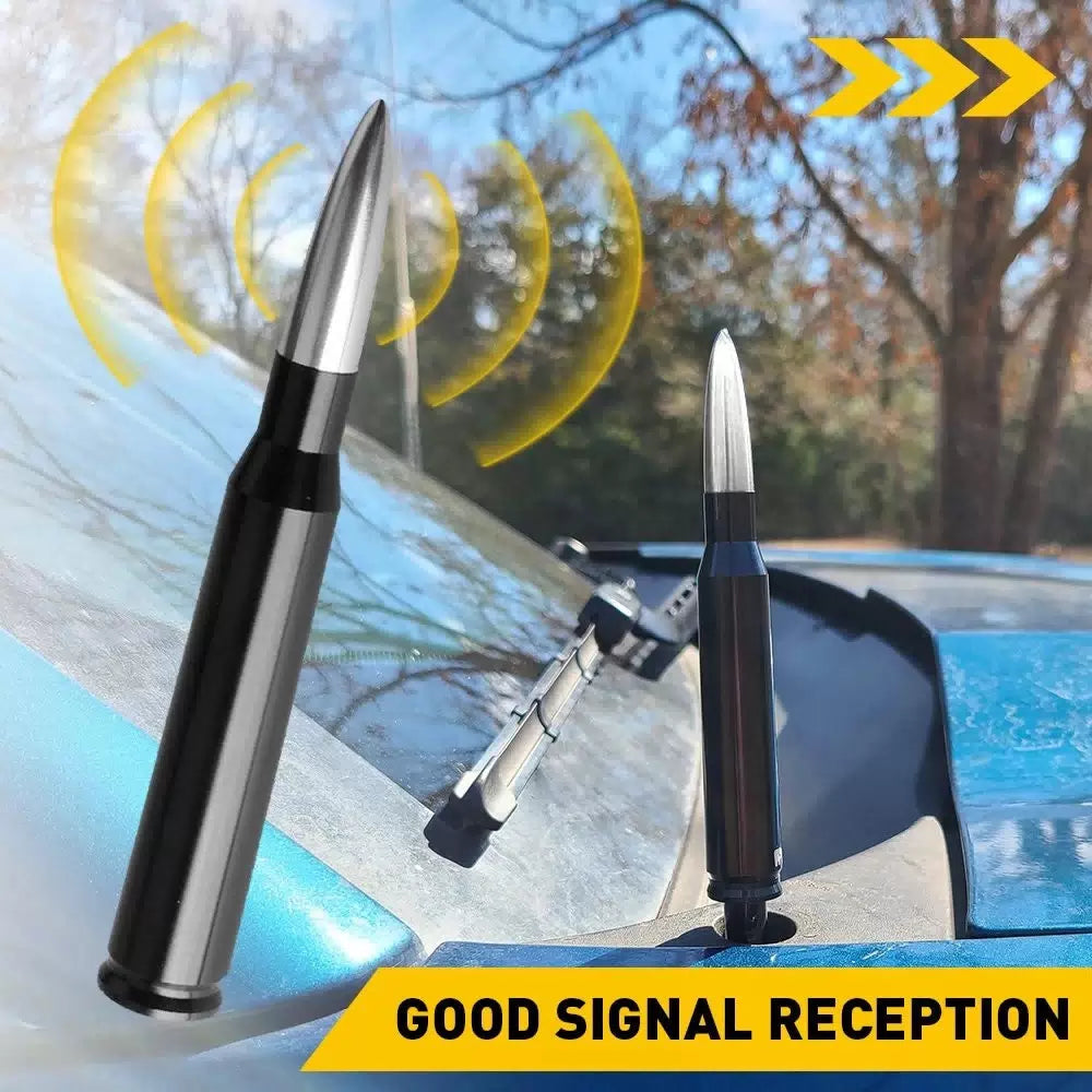 FIT CHEVY SILVERADO SIERRA BULLET ALUMINUM SHORT ANTENNA Heavy Black Silver EOA 6B93BC-57 [10]