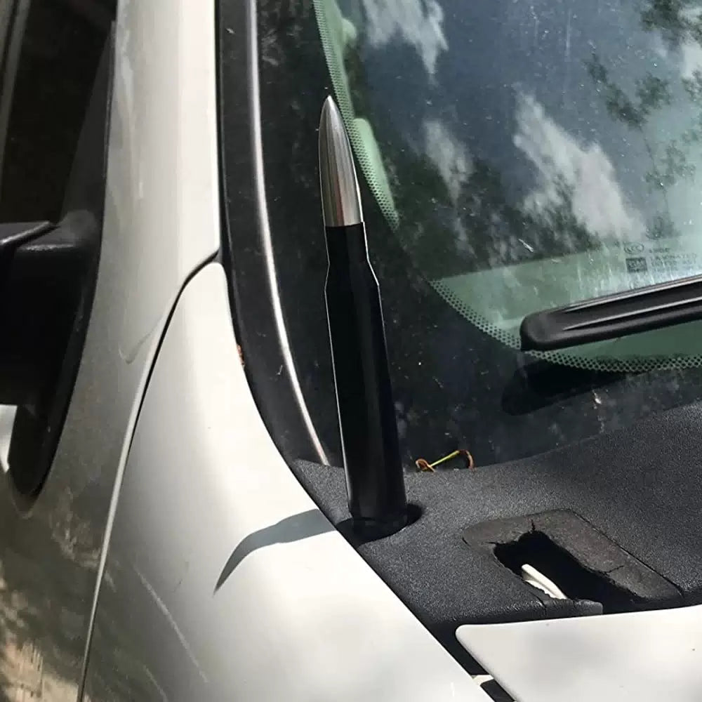 FIT CHEVY SILVERADO SIERRA BULLET ALUMINUM SHORT ANTENNA Heavy Black Silver EOA 6B93BC-57 [11]