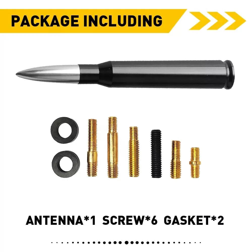 FIT CHEVY SILVERADO SIERRA BULLET ALUMINUM SHORT ANTENNA Heavy Black Silver EOA 6B93BC-57 [5]