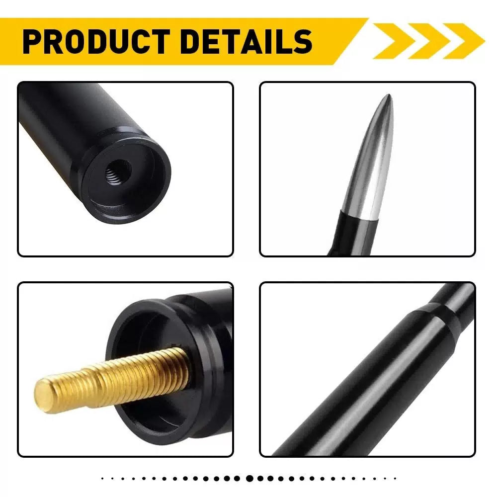 FIT CHEVY SILVERADO SIERRA BULLET ALUMINUM SHORT ANTENNA Heavy Black Silver EOA 6B93BC-57 [8]