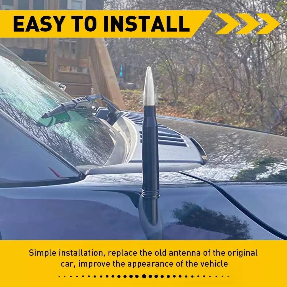 FIT CHEVY SILVERADO SIERRA BULLET ALUMINUM SHORT ANTENNA Heavy Black Silver EOA 6B93BC-57 [9]