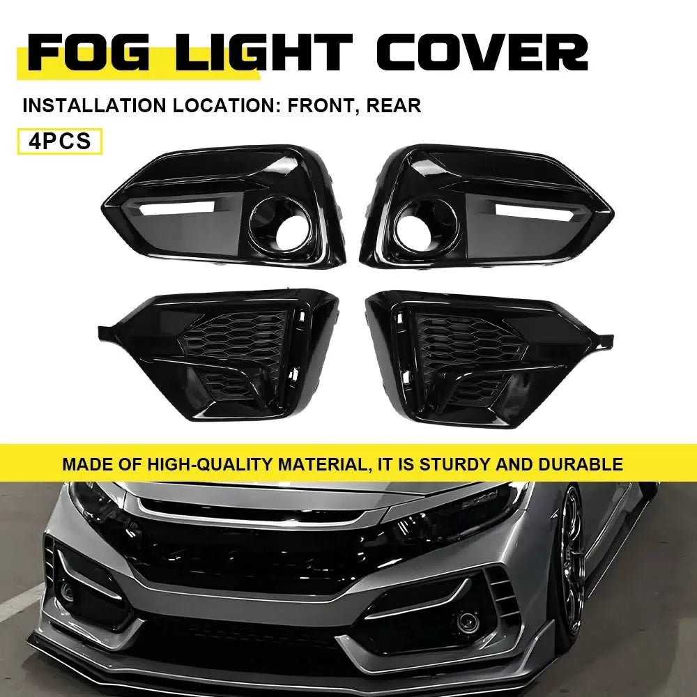 FOR 16-21 CIVIC TYPE R FK8 FACELIFT FRONT REAR BUMPER FOG LIGHT GARNISH COVER EA 6B93BC-57 [9]
