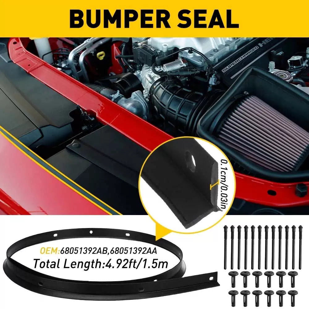 FOR 2018-22 Dodge Challenger Front Hood Bumper Weatherstrip Seal And Rivets EOA 6B93BC-57 [1]