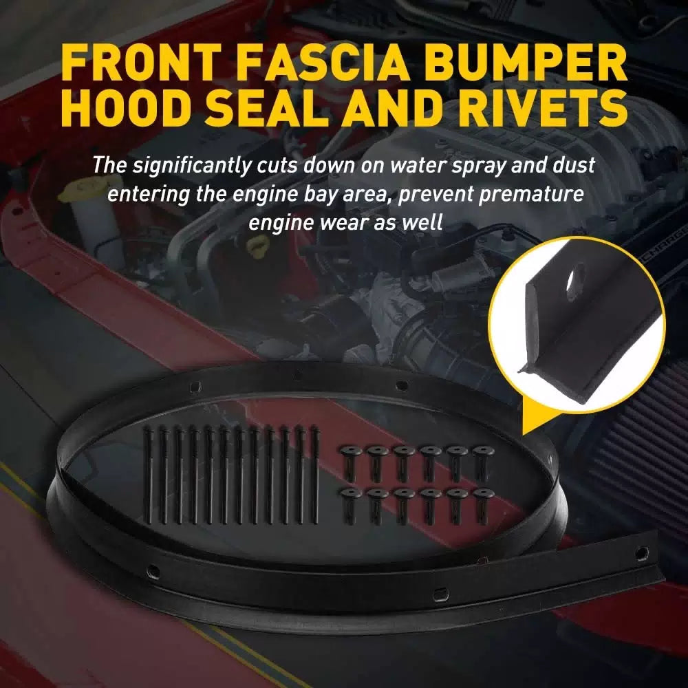 FOR 2018-22 Dodge Challenger Front Hood Bumper Weatherstrip Seal And Rivets EOA 6B93BC-57 [5]