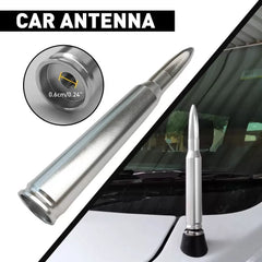 FOR FORD F150 F250 50 CAL CALIBER BULLET ALUMINUM SHORT ANTENNA CHROME SILVER EA 6B93BC-57 [1]