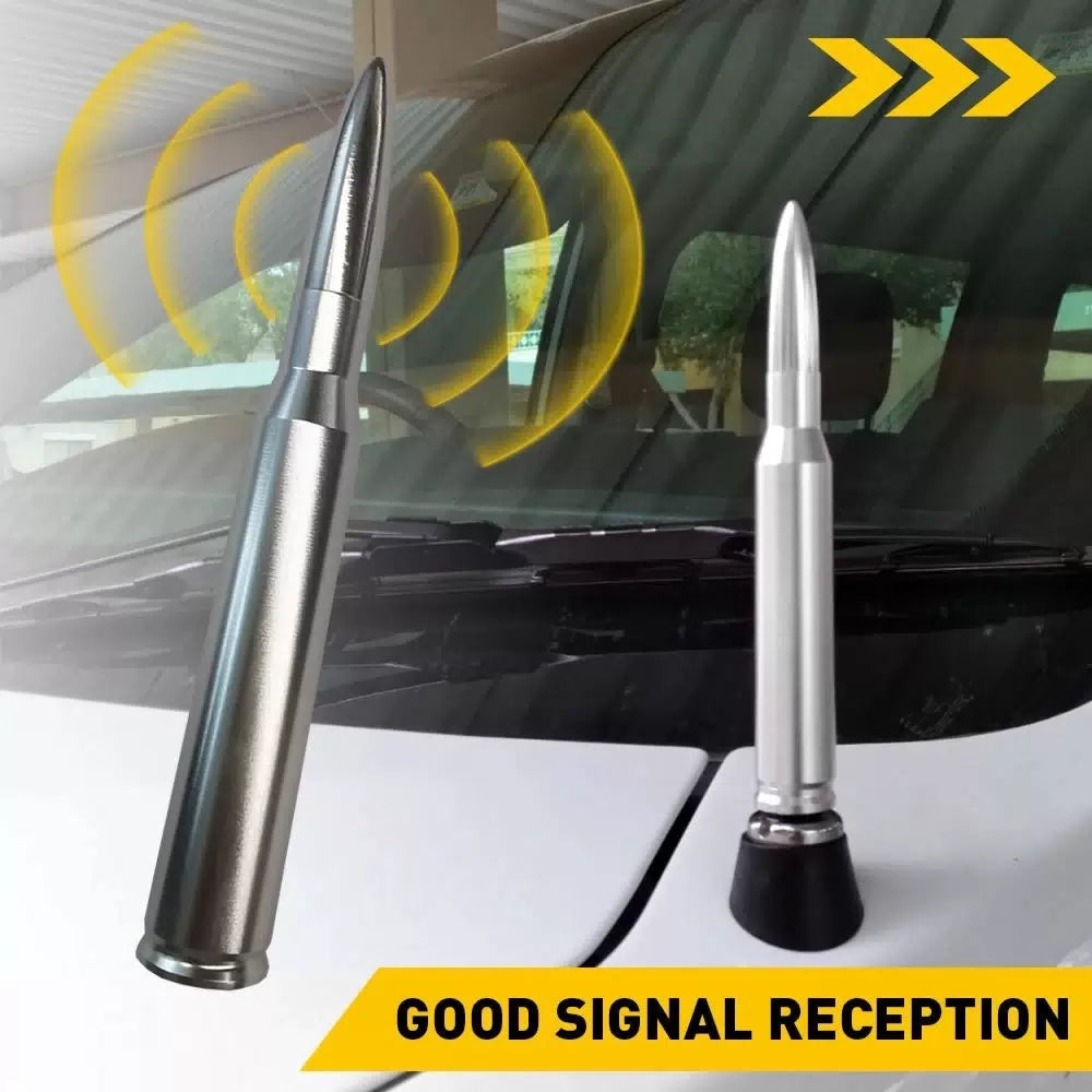 FOR FORD F150 F250 50 CAL CALIBER BULLET ALUMINUM SHORT ANTENNA CHROME SILVER EA 6B93BC-57 [7]