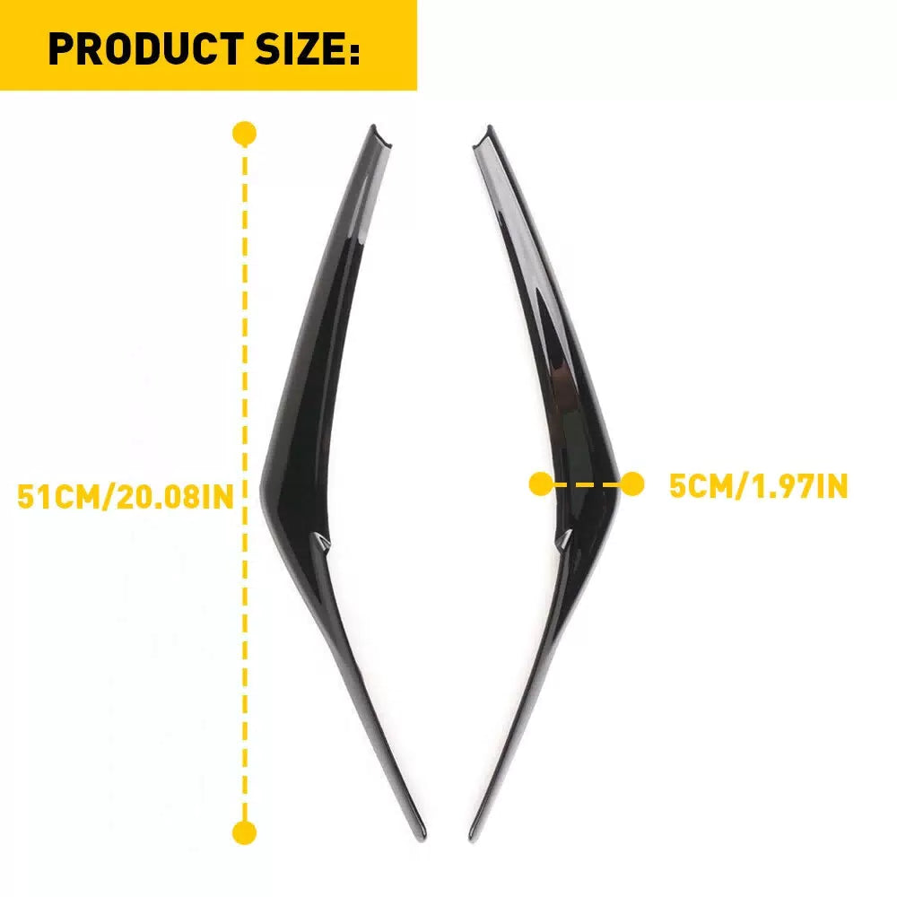 FOR TOYOTA 2018-2022 CAMRY GLOSSY BLACK HEADLIGHT EYELID EYE LID COVER EYEBROWS 6B93BC-57 [4]
