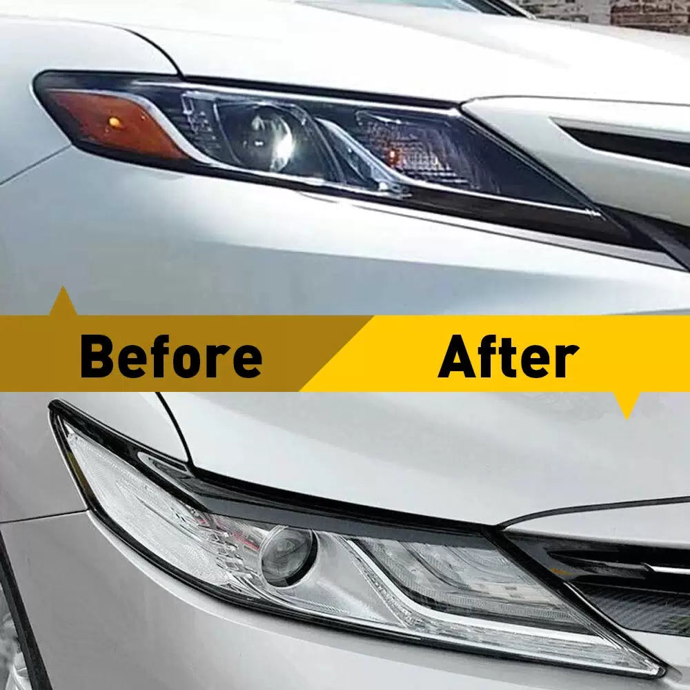 FOR TOYOTA 2018-2022 CAMRY GLOSSY BLACK HEADLIGHT EYELID EYE LID COVER EYEBROWS 6B93BC-57 [6]